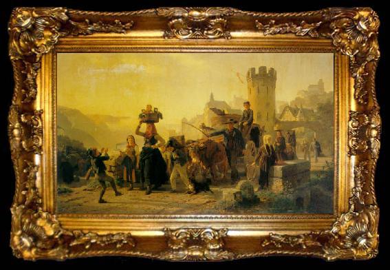 framed  Alfred Eduard Chalon Setting out for the grape harvest, ta009-2